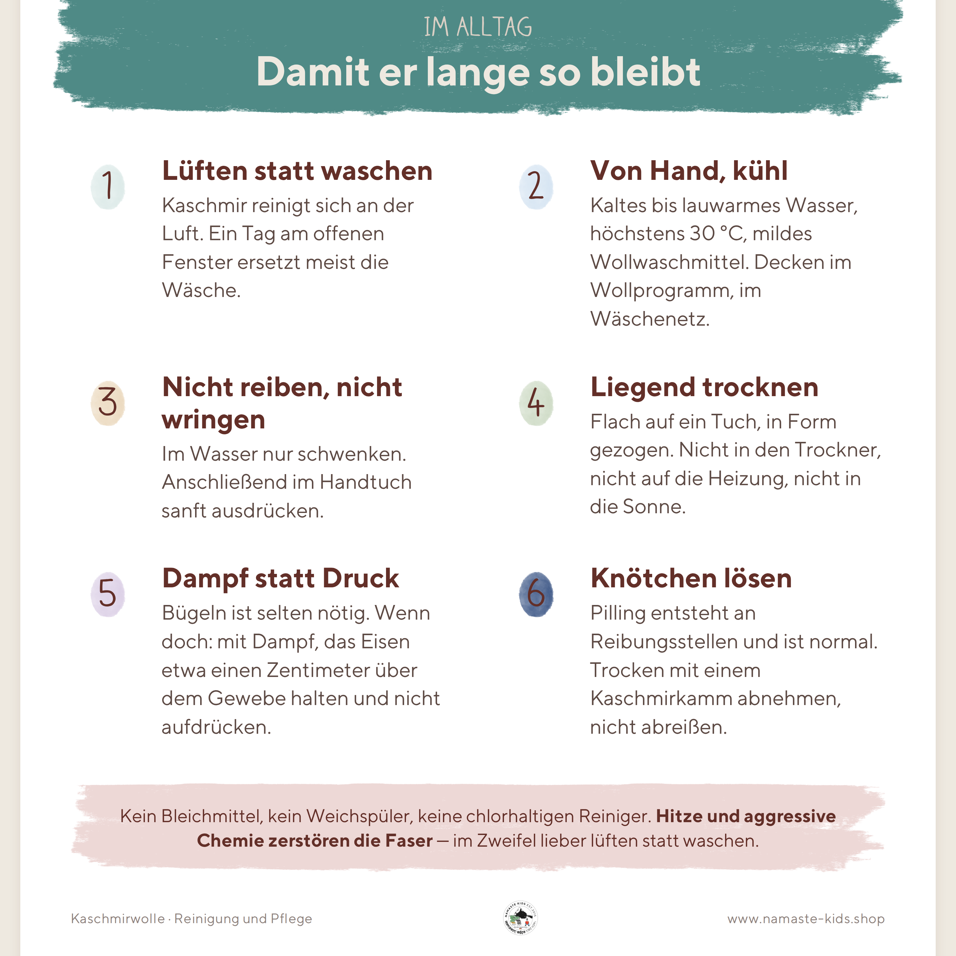 Kaschmirwolle: Reinigung und Pflege