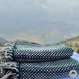 Schal "Bagmati" (बागमती) – Blau, handgewebt