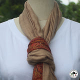 Kaschmirtuch "Pratham" (प्रथम) – Beige, handgewebt