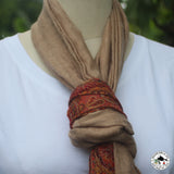 Kaschmirtuch "Pratham" (प्रथम) – Beige, handgewebt