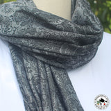 Pashminaschal "Kakakuli" (कककुली) – Grau, handgewebt