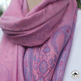 Pashminaschal "Thekitola" (ठेकितोला) – Rosa, handgewebt