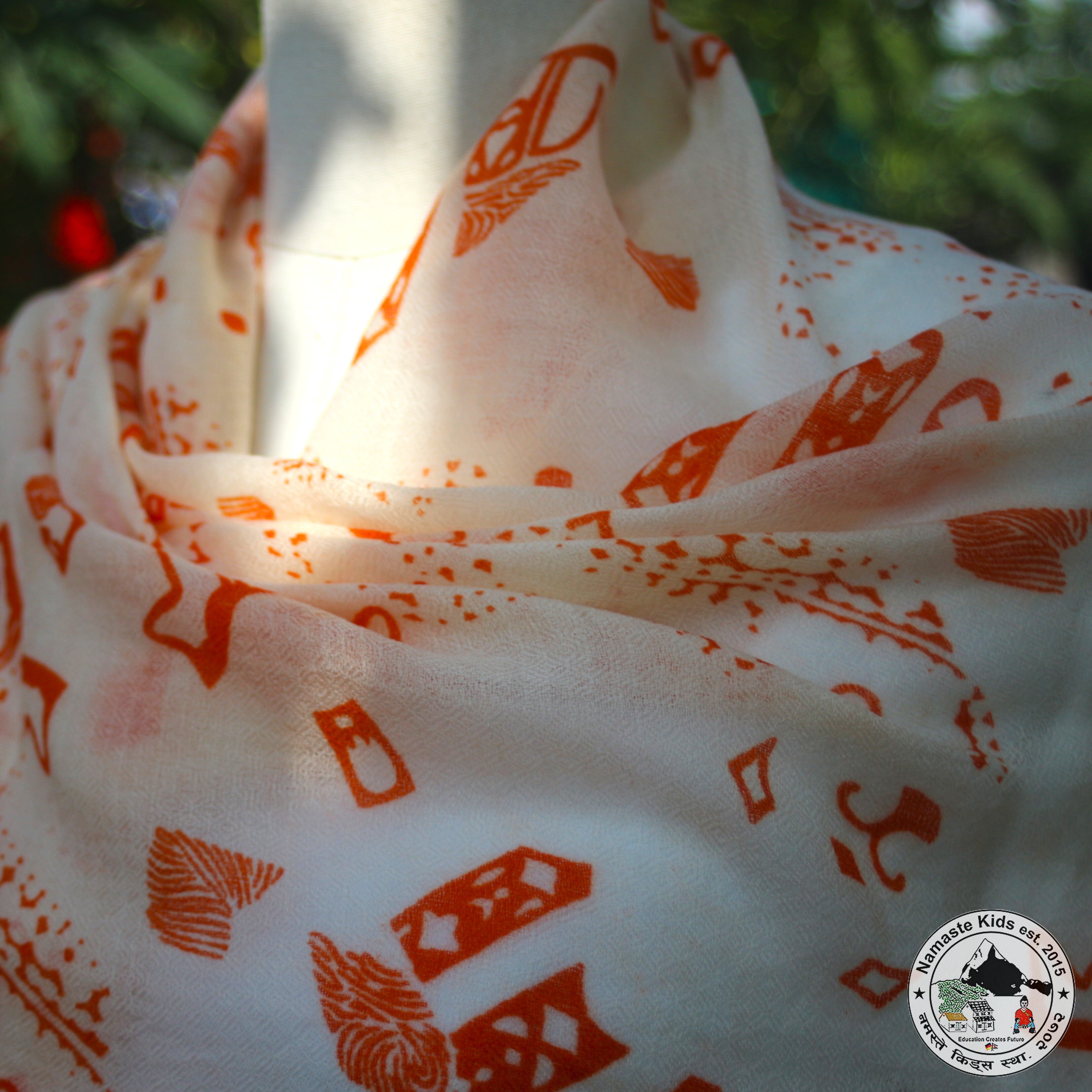 Kaschmirtuch "Jhilmila" – Beige, handgewebt