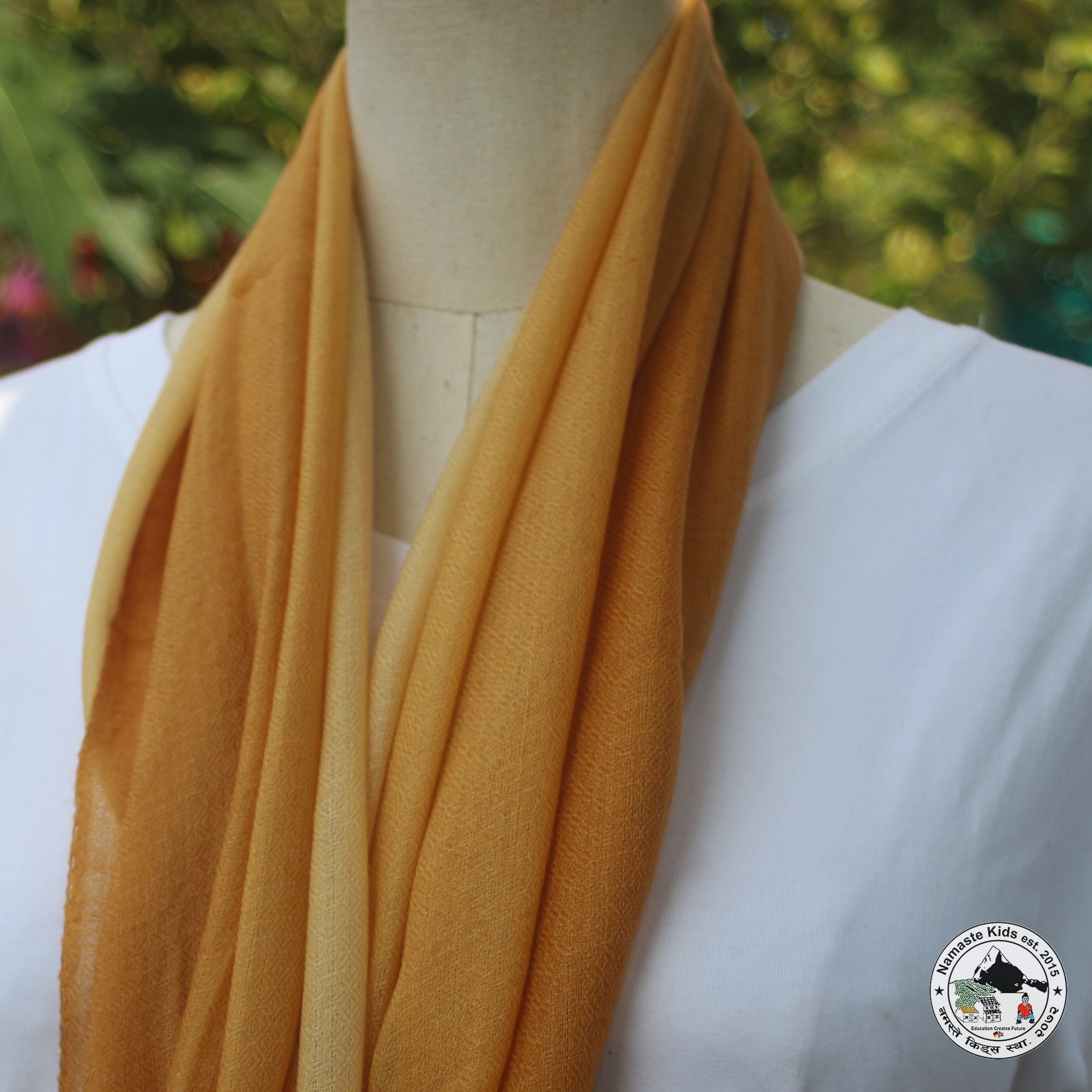 Kaschmirtuch "Lho" – Orange, handgewebt