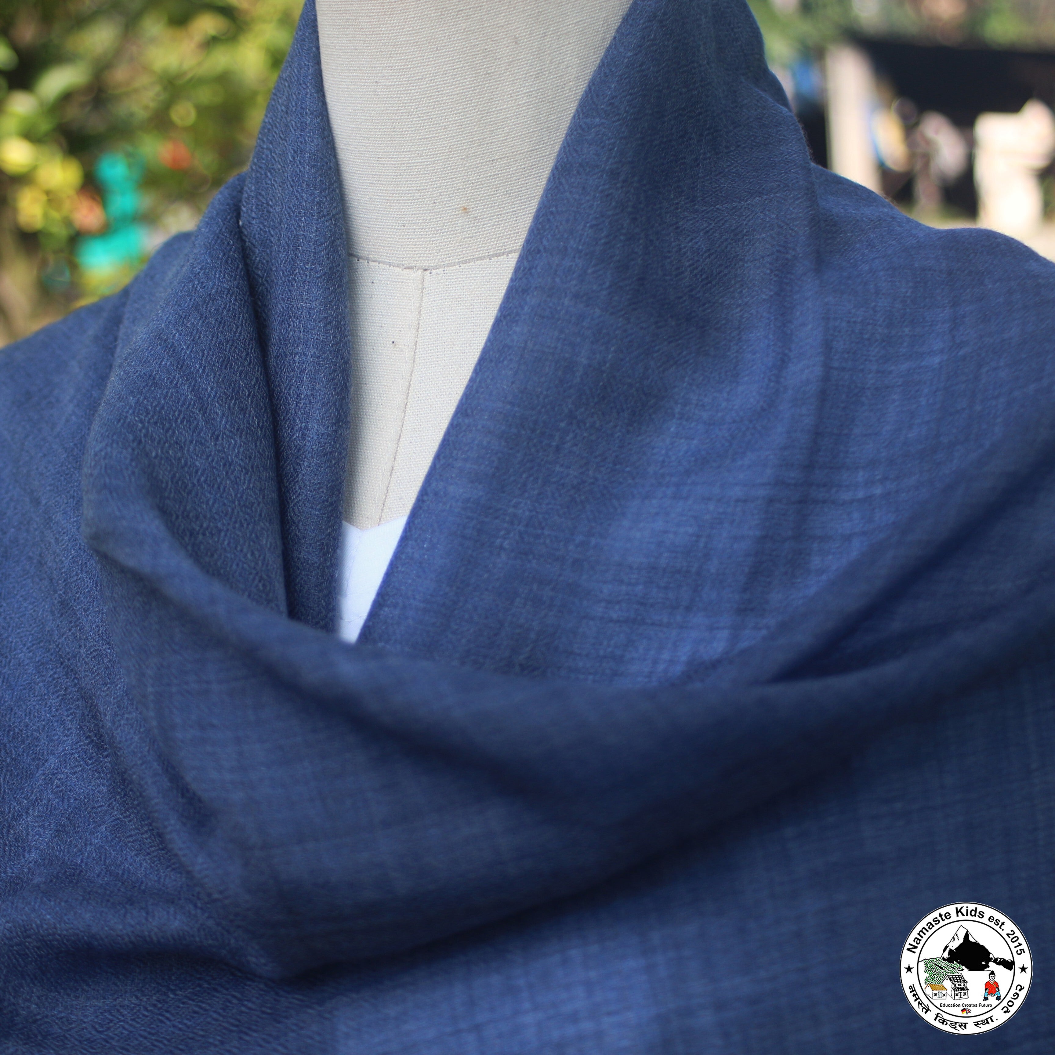 Kaschmirtuch "Chame" – Blau, handgewebt