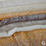Kaschmirtuch "Mandala" (मण्डल) – Beige, handgewebt