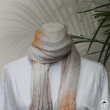 Kaschmirtuch "Mandala" (मण्डल) – Beige, handgewebt