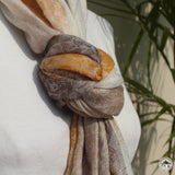 Kaschmirtuch "Mandala" (मण्डल) – Beige, handgewebt
