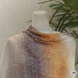 Kaschmirtuch "Mandala" (मण्डल) – Beige, handgewebt