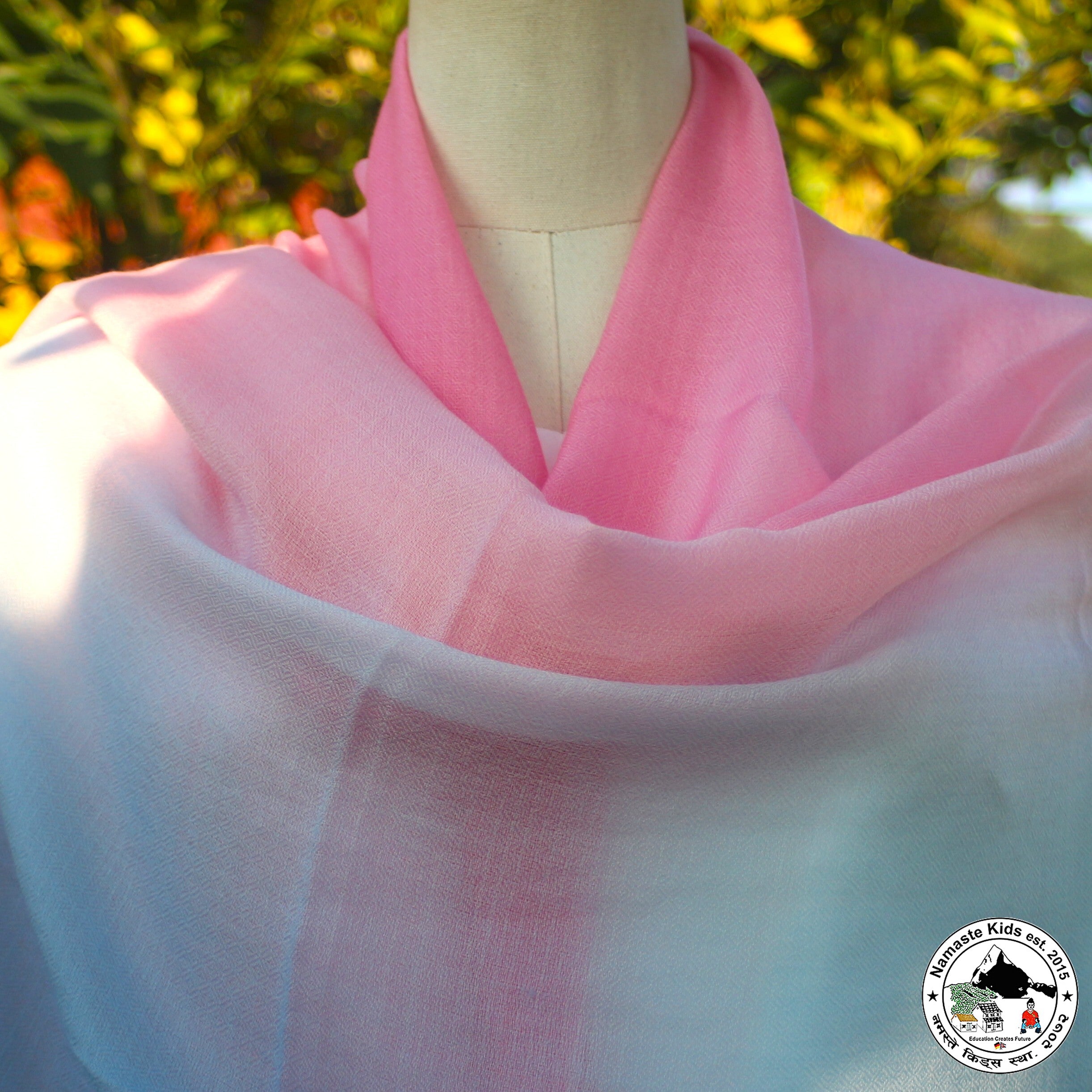 Kaschmirtuch "Saino" (सिनो) – Rosa, handgewebt