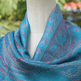 Seidenschal "Gudiya" (गुडिय) – Blau, handgewebt