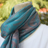Seidenschal "Gudiya" (गुडिय) – Blau, handgewebt