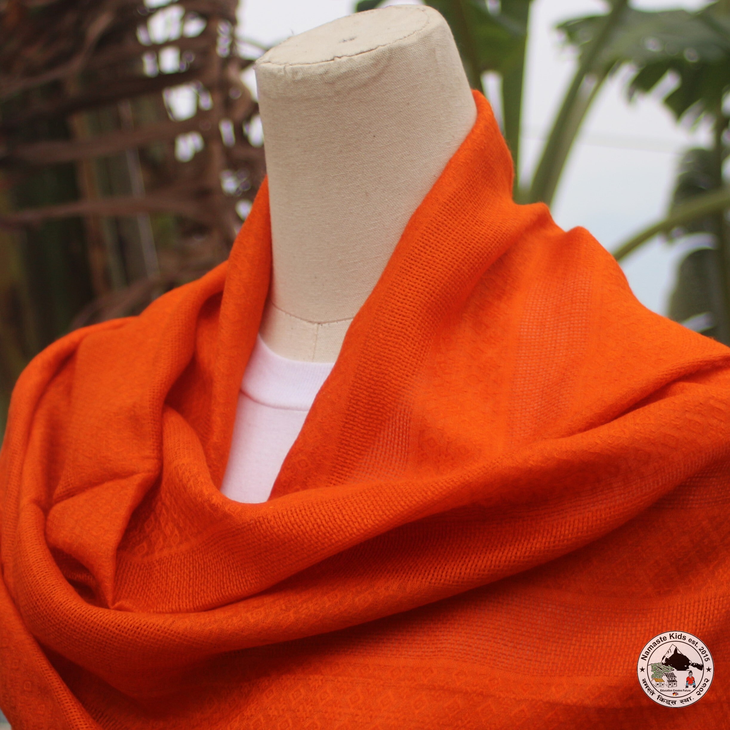 Kaschmirtuch "Aainselu" – Orange, 100 % Kaschmir, handgewebt