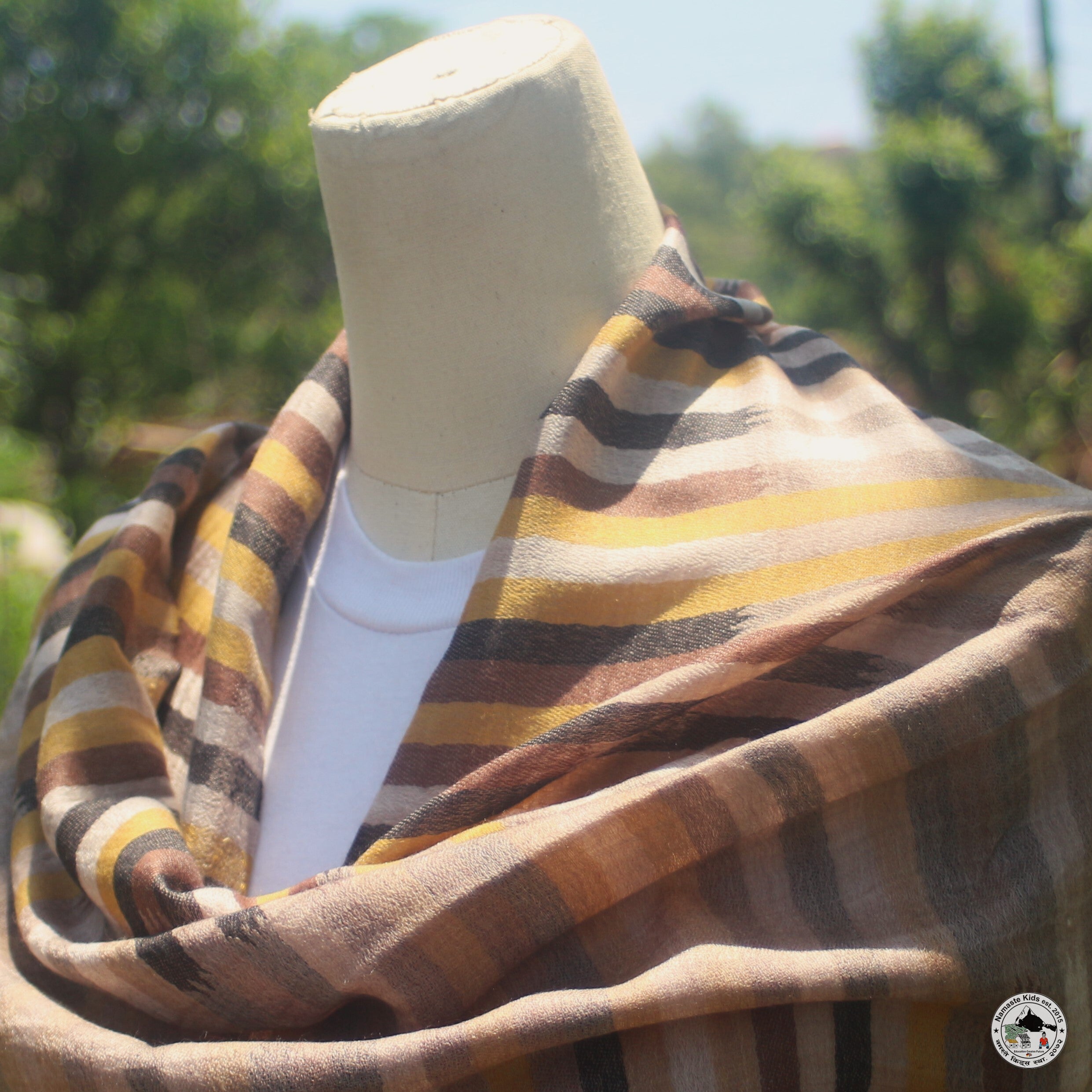 Kaschmirtuch "Shreepech" – Beige, 100 % Kaschmir, handgewebt