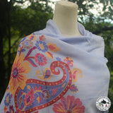 Kaschmirtuch "Parva" (पर्व) – Blau, handgewebt