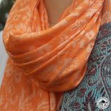 Kaschmirtuch "Chor" (चोर) – Orange, handgewebt