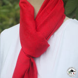 Pashminaschal "Larkya" (लार्क्य) – Rot, handgewebt