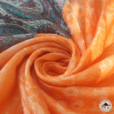 Kaschmirtuch "Chor" (चोर) – Orange, handgewebt