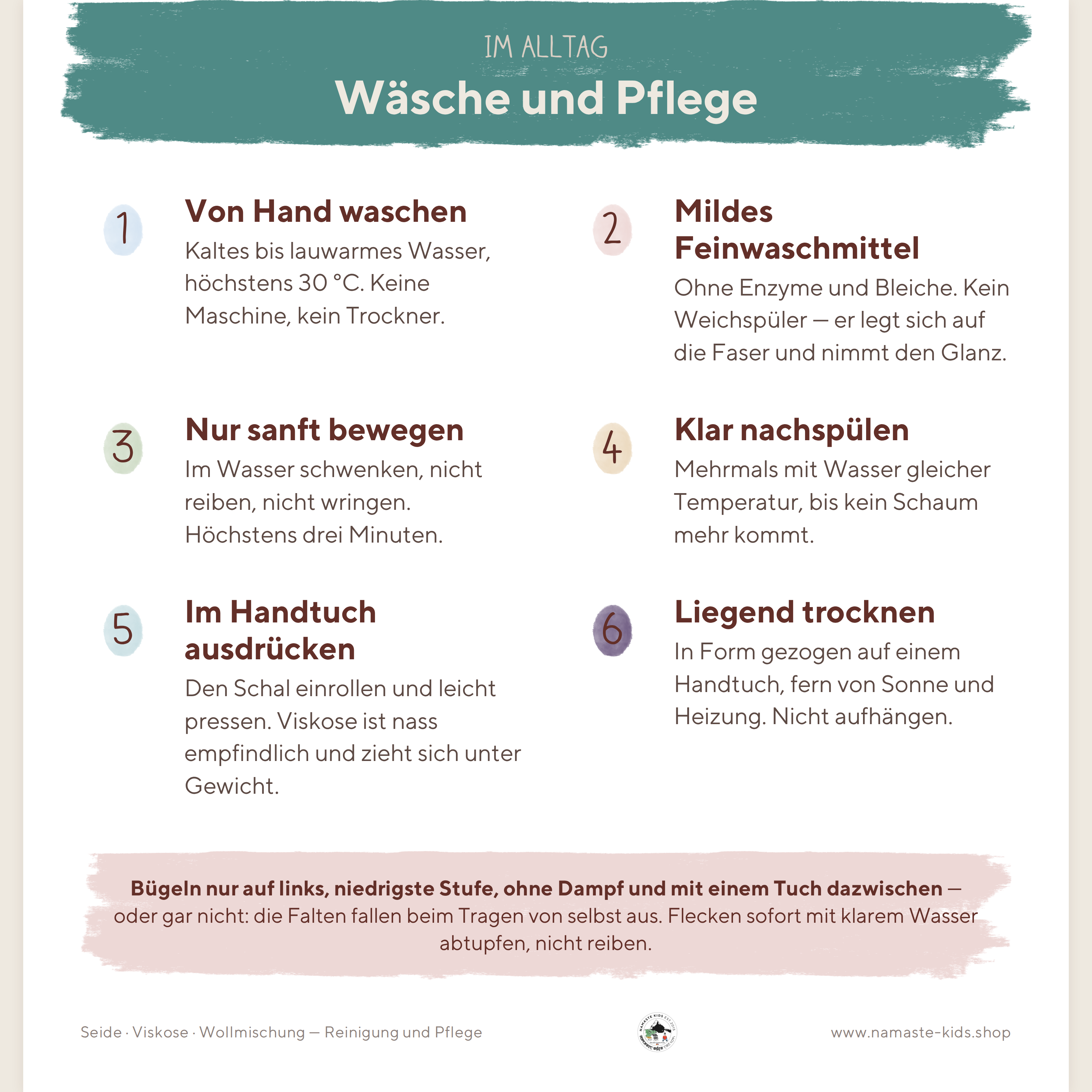 Seide, Viskose, Wollmischung: Reinigung und Pflege