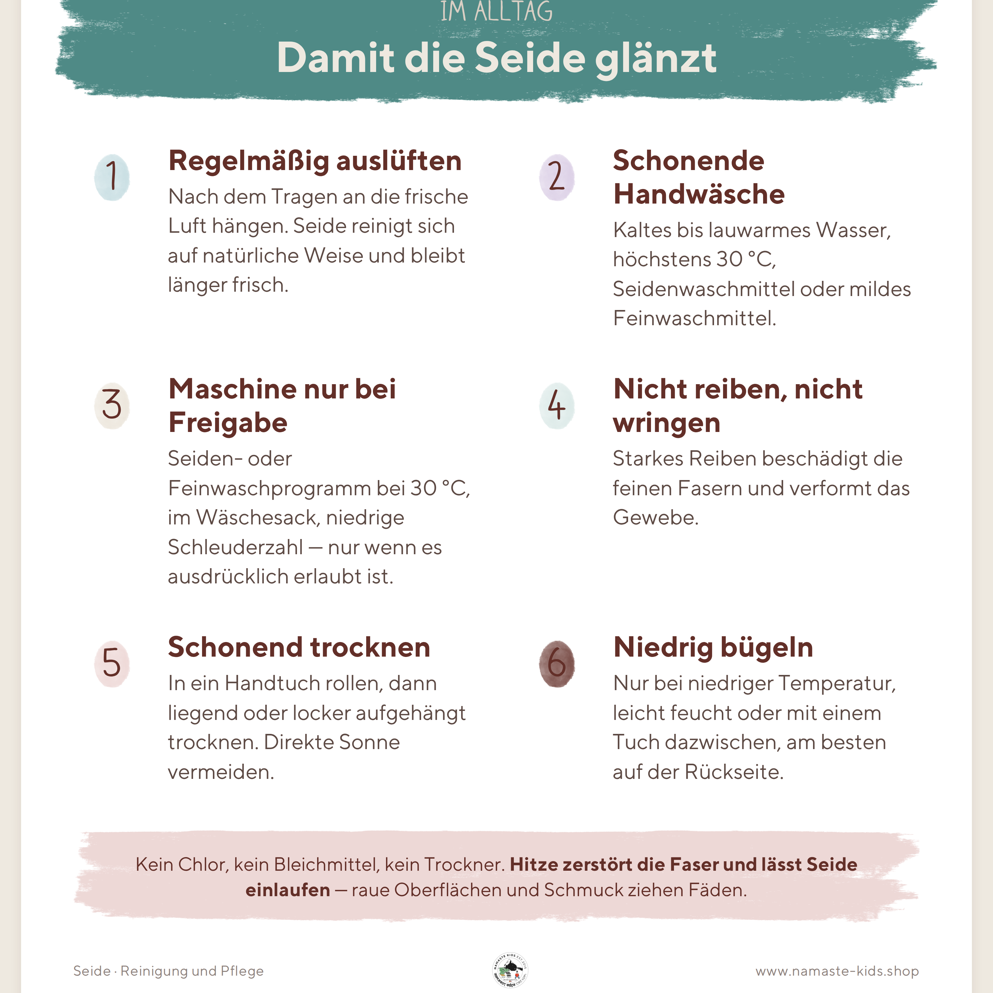 Seide: Reinigung und Pflege
