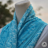 Schal "Aapchaur" (आँपचौर) – Blau, handgewebt
