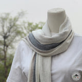 Schal "Kafal" – Beige, handgewebt