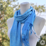 Pashminaschal "Chyama" (च्यामा) – Blau, handgewebt