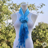 Pashminaschal "Chyama" (च्यामा) – Blau, handgewebt