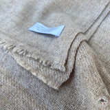 Kaschmirschal "Langtang" (लाङटाङ) – Sandbeige, 100 % Kaschmir, handgewebt