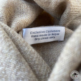 Kaschmirschal "Langtang" (लाङटाङ) – Sandbeige, 100 % Kaschmir, handgewebt