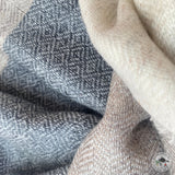 Schal "Kafal" – Beige, handgewebt