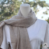 Kaschmirschal "Langtang" (लाङटाङ) – Sandbeige, 100 % Kaschmir, handgewebt