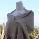 Kaschmirschal "Langtang" (लाङटाङ) – Sandbeige, 100 % Kaschmir, handgewebt