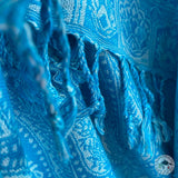 Schal "Aapchaur" (आँपचौर) – Blau, handgewebt